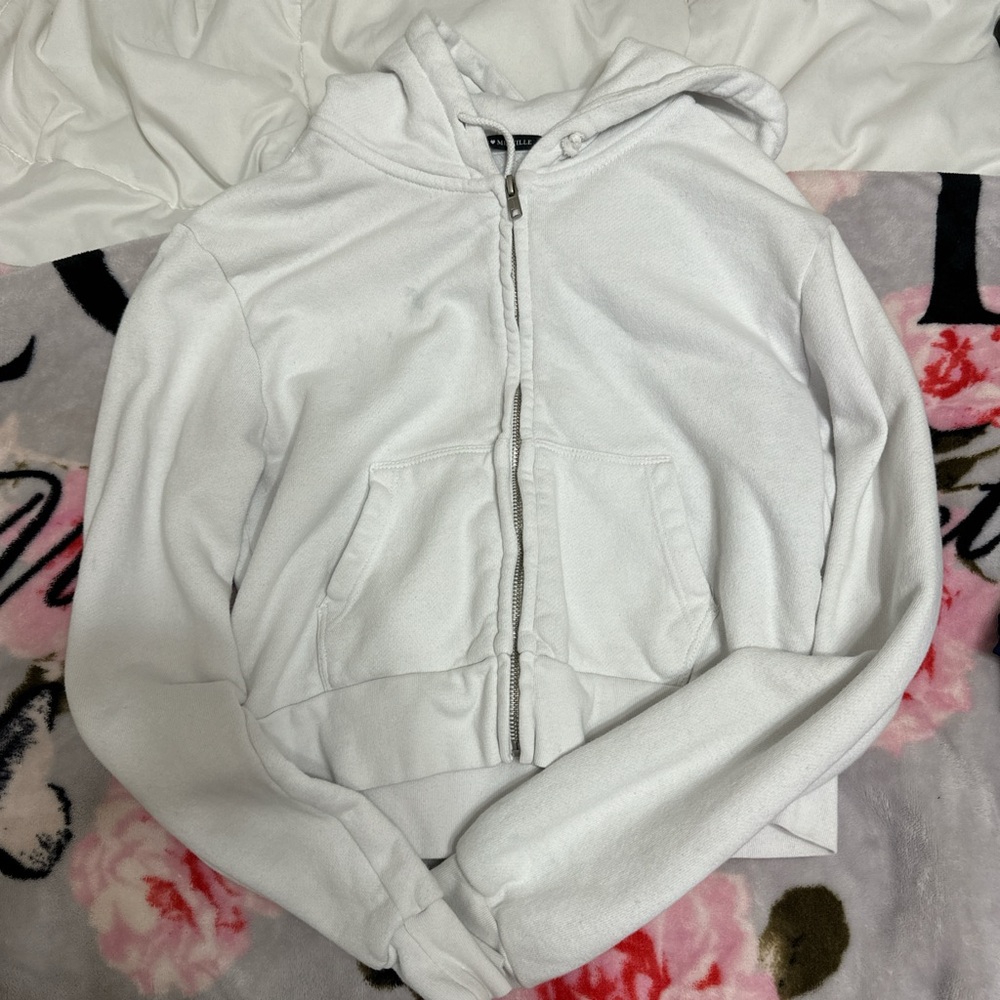 White brandy melville zip up